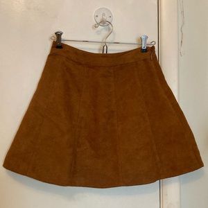 brown faux suede skirt